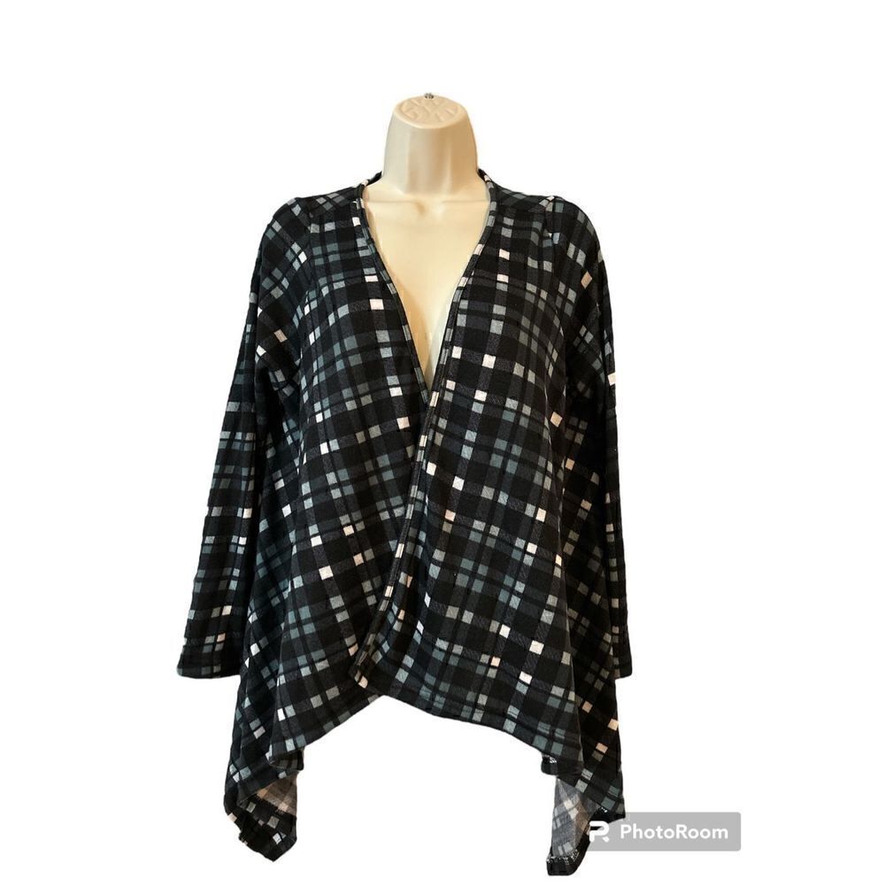 Plaid Open Front Cardigan Size Small